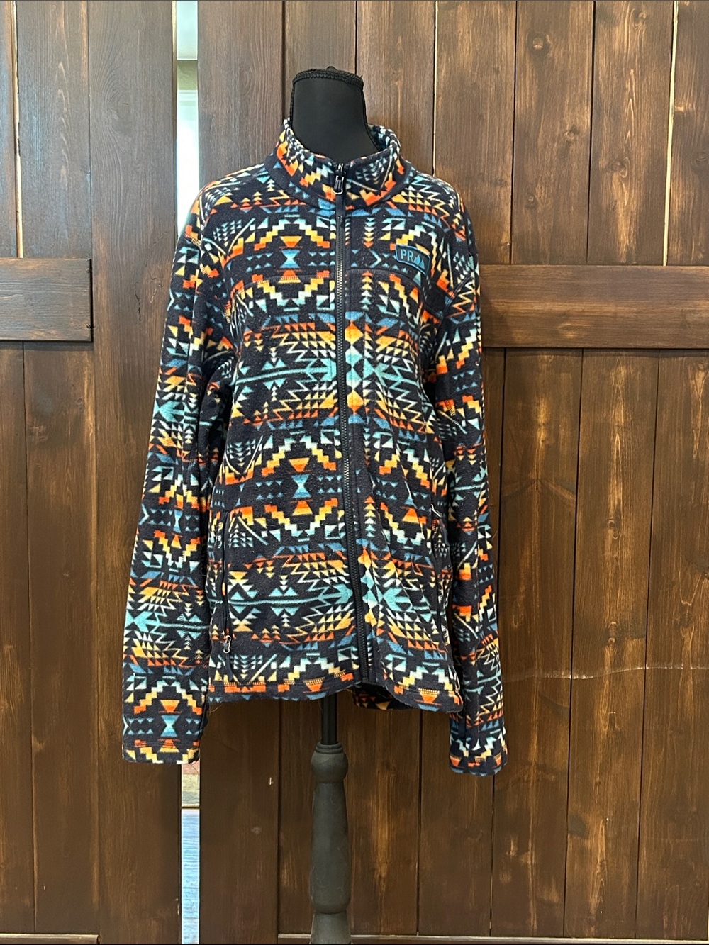 PRANA Women's Navy Multi Aztec Fleece Zip Jacket